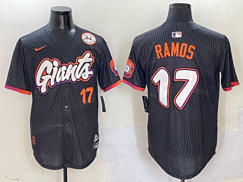 Men San Francisco Giants #17 Ramos Black Second generation Joint Name 2025 Nike MLB Jersey style 3->san francisco giants->MLB Jersey